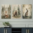 thumbnail image 4 of Woodland Nursery Wall Art Wild Animals Forest Wall Decor Prints Adventure Theme Canvas Posters Brown Rabbit Bear Hedgehog Pictures Paintings for Boys Room Girls Room (only canvas), 4 of 6