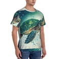 thumbnail image 2 of Bixox Men's Watercolor Turtle1 Printed Short Sleeve Skinny Athletic T-Shirt, 2 of 6