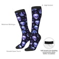 thumbnail image 4 of Naloa Skull flower leaf purple Thigh High Socks Extra Long Stretchy Sock Women Over Knee High Opaque Stocking Daily Wear, 4 of 6
