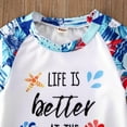 thumbnail image 5 of Coduop Toddler Baby Kids Boys Letter Short Sleeve Tops Shorts Bathing Suit 1-5 Years, 5 of 6