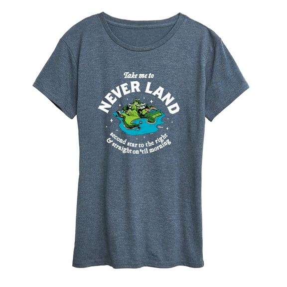 Disney - Peter Pan - Take Me to Neverland - Second Star to the Right - Women's Short Sleeve Graphic T-Shirt
