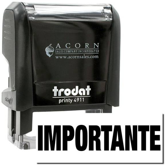 Self-Inking Importante Stamp, Trodat Printy 4911, Press and Print Stamping, Impression Size 5/8" x 1-1/2", Up to 10,000 Impressions - Black Ink