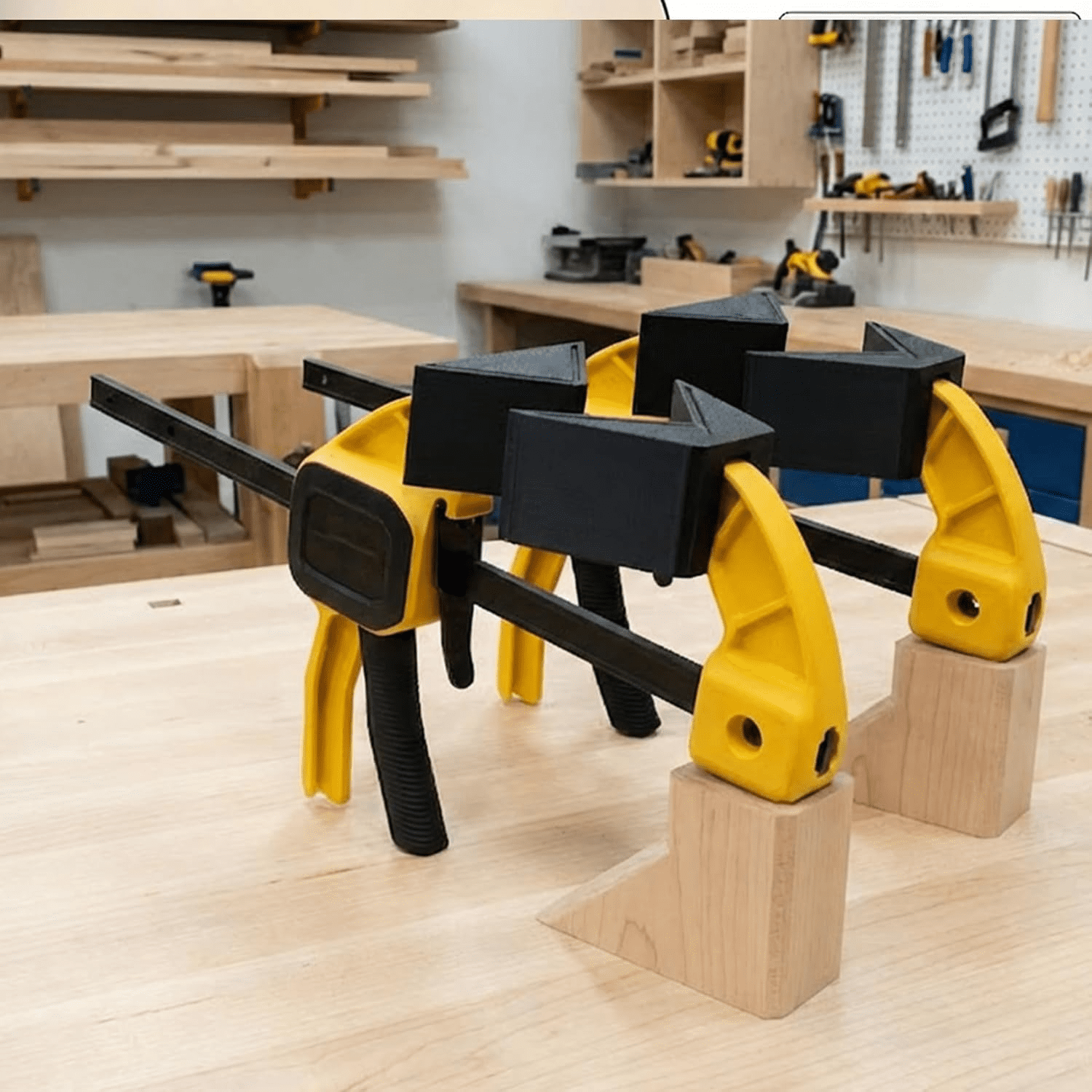 2-Pack 90 Degree Clamp Adapter Compatible with DeWALT Medium Trigger Clamps, Quick-Release Tool Accessories for 6" and 12" Clamping