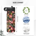 thumbnail image 4 of KLL Watercolor Red Wildflowers Pattern 18OZ Water Bottle With Straw,Stainless Steel Sports Water Cup Flask Sports Water Cup Flask Wide Mouth Travel Thermal Mug, 4 of 8