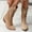 U8-Light Brown, variant on XDDLITP Women's Western Cowboy Boots Hollow-Out Low Chunky Heel Mid-Calf Retro Pull-On Pointed Toe Country Style​,Light Brown 42(US-8.5)