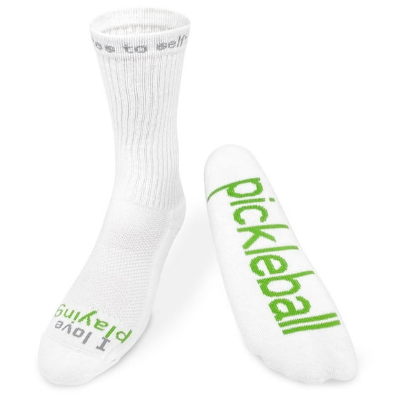 I LOVE PLAYING Pickleball - White Crew Socks