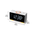 thumbnail image 4 of Reloj Despertador Doble C/fm Radio Bluetooth 5.3 Y Bocina Malubero Blanco, 4 of 5