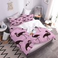 thumbnail image 4 of Duvet Cover 200x200 Cm Cute Flamingo Animal Bedding Set In Light And Soft 2 Persons With Zipper And 2 Pillowcases, 4 of 5