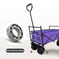 thumbnail image 5 of M optimized Outdoor Garden Wagon with Canopy and Pockets, Foldable Portable Beach Trolley Cart with 7" Wheels for Camping Garden Sports, Load Capacity 262LBS, 5 of 9