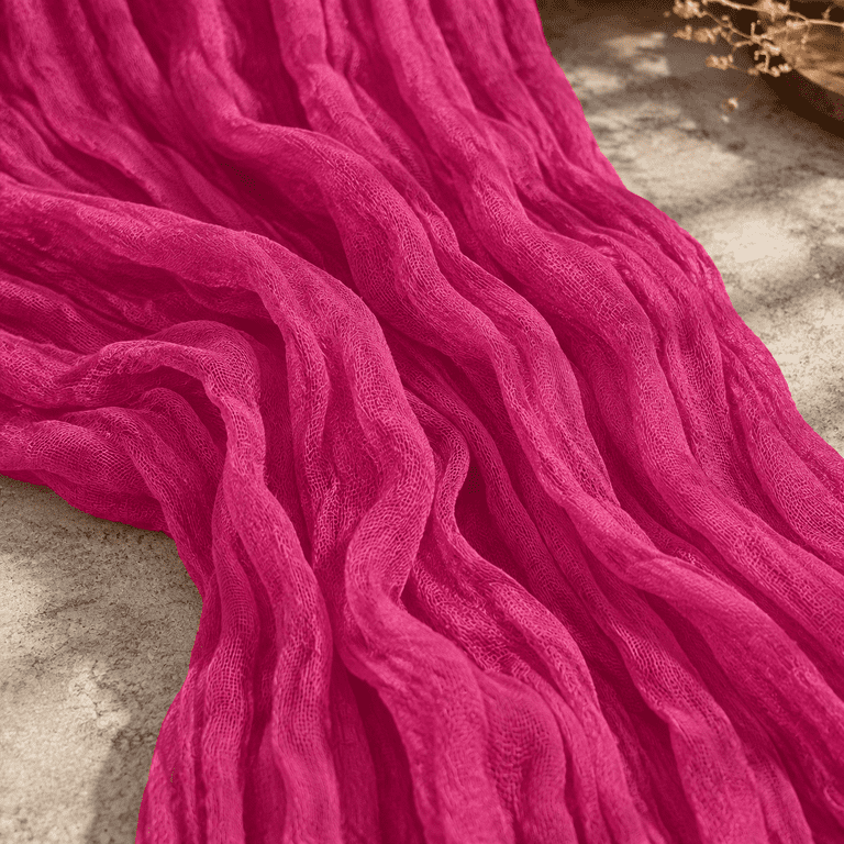 Fuschia 18 Pack Cheesecloth Table Runner 17.7x108 Inches Boho Home ...
