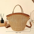 thumbnail image 2 of Municipal Straw Beach Bags for Women Woven Crossbody Bags Handmade Tote Bag Raffia Bag Straw Purse Sling Bag Handbag Summer Vacation, 2 of 5