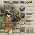 thumbnail image 4 of German Shepherd Statue Outdoor Decor with Solar Lantern and Welcome Sign, Lifelike Dog Garden Sculpture for Patio Lawn Yard, 4 of 17