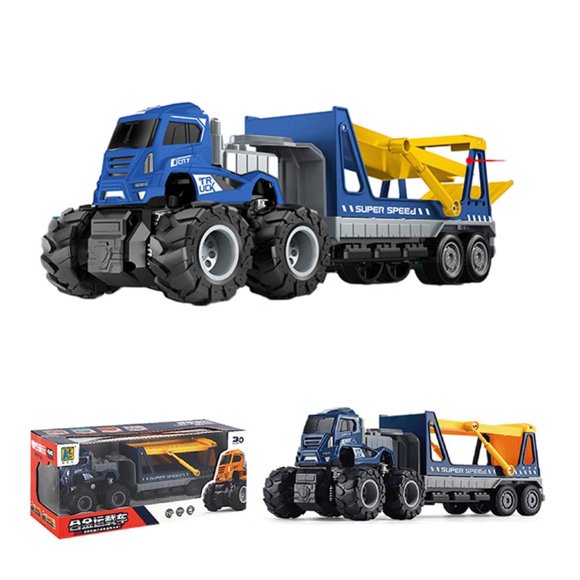 DEBGFS Baby Unloading Truck Toys Friction Power Large Construction Trucks For Boys 4-7 Years Kids Construction Vehicles Diecast Loading Truck Toys,cblue