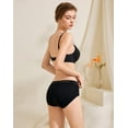 thumbnail image 3 of INNERSY Womens Cotton Underwear Hipster Black Panties Wide Waistband 6-Pack (2XL, Black), 3 of 6