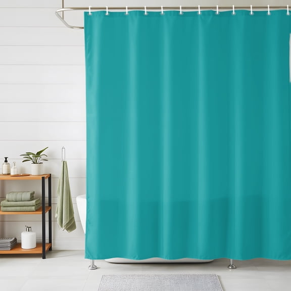 Shower Curtains for Bathroom, Pure Teal Green Waterproof Fabric Shower Curtain, Simple Solid Color Decorative Bathroom Curtain for Bathtub, 36"x72", No Hooks Included