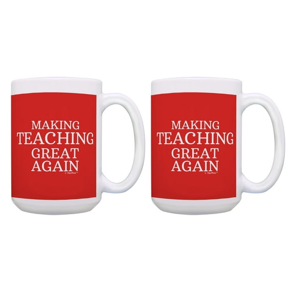 ThisWear Teaching Gifts Making Teaching Great Again Conservative Educator Gifts 2 Pack 15oz Mugs Cups Red