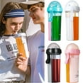thumbnail image 2 of Ludlz Portable double straw independent drink 2-in-1 Leak-proof Couple cup Children's cup Double-sided water bottle Double-layer water bottle Double sided cup with straw Two drinks, 2 of 2