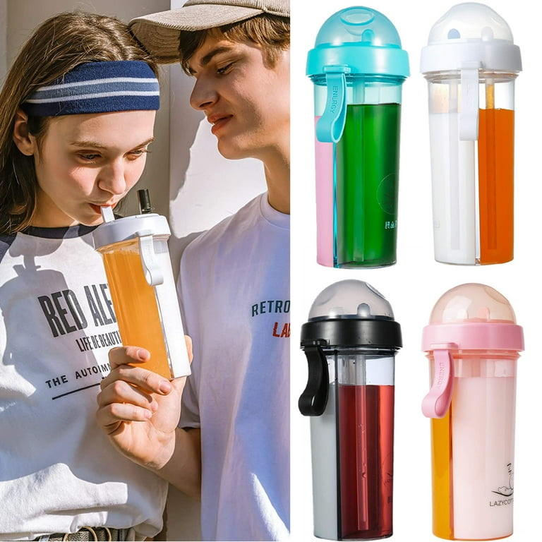 Ludlz 2-in-1 Leak-proof Double-sided Portable Straw Cup for