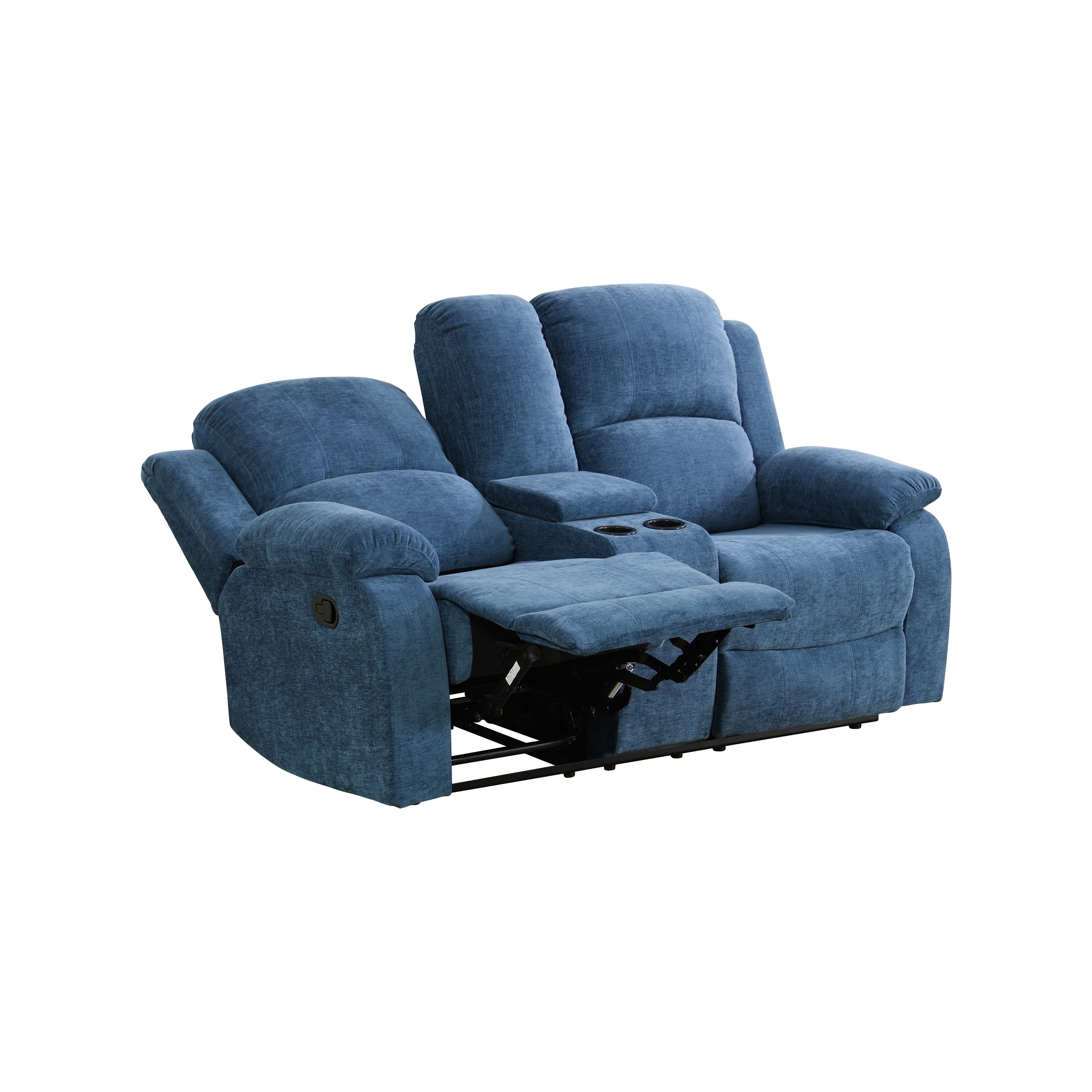 MAYEERTY 2-Seater Recliner Loveseat Sofa, Wear-Resistant Fabric with Storage & Cup Holder for Couple Leisure Spaces Living Room