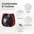 thumbnail image 4 of Susaid Mysterious Hooded Wolf Print Women's High Waisted Running Shorts Quick Dry Athletic Gym Track Workout Shorts Zip Pocket-Large, 4 of 7