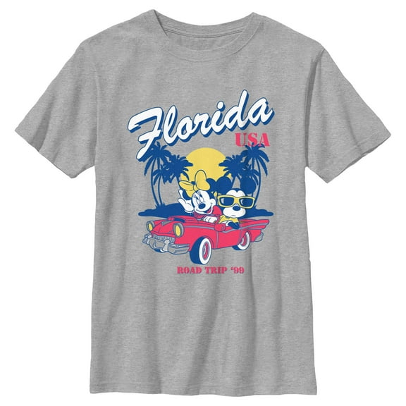 Boy's Mickey & Friends Florida Road Trip  Graphic Tee Athletic Heather Large