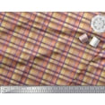 thumbnail image 2 of Soimoi Purple Heavy Canvas Fabric Gingham Check Decor Fabric Printed Yard 58 Inch Wide, 2 of 3