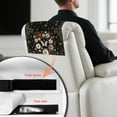 thumbnail image 6 of SCRAWLGOD Daisy Floral Butterfly Moon Black 3 PCS Non Slip Headrest Cover for Recliner Chair, Lazy Boy Recliner Headrest Cover, Sofa Head Protector for Office Chair 17x27 in, 6 of 7