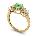 thumbnail image 2 of Three-Stone Engagement Ring for Women - 1.46ct Simulated Green Diamond in 14K Yellow Gold Promise Ring, 2 of 6