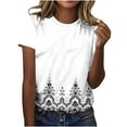 thumbnail image 2 of Women's Short Sleeve Shirt Womens Tops Summer T Shirts Graphic Tees Oversized Tops for Women Spring, 2 of 5