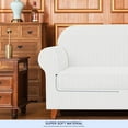 thumbnail image 5 of Subrtex Sofa Pet-Friendly Slipcovers Striped Polyester, White, 2-Piece, 5 of 7