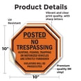 thumbnail image 2 of Posted No Trespassing Hunting, Fishing, Trapping or Motorized Vehicles Are Strictly Forbidden Violators Will Be Prosecuted (2 Pack) 10 inch X 10 inch Octagon Vinyl Label Decal Sticker, 2 of 5