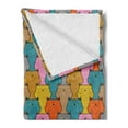 thumbnail image 2 of Funny Soft Flannel Fleece Throw Blanket, Colorful Continuous Pattern of Grumpy Face Cats Cool Angry Pet Cartoon Graphic, Cozy Plush for Indoor and Outdoor Use, 50" x 70", Multicolor, by Ambesonne, 2 of 5