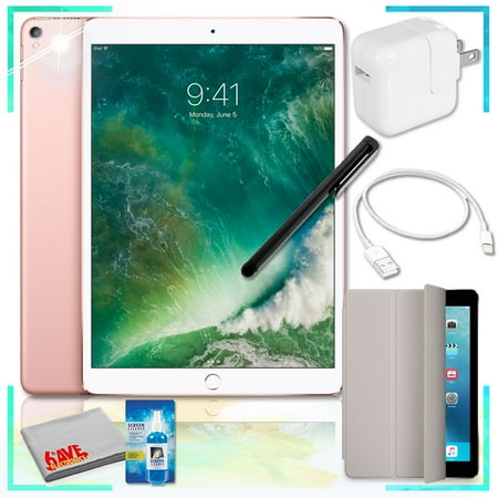 Ipod With Touch Screen Apple 10.5in iPad Pro 256GB (Rose Gold) with Smart Cover (Stone), Touchscreen Stylus and Screen Cleaner Stylus Bundle ()