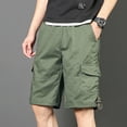thumbnail image 5 of Men's Shorts, Summer Cargo Shorts for Men, ZHUGeLI Men's Belt Multiple Pockets Cotton Button Zipper Outdoor Sports Pants Work Pants Knee Length Shorts, 5 of 7