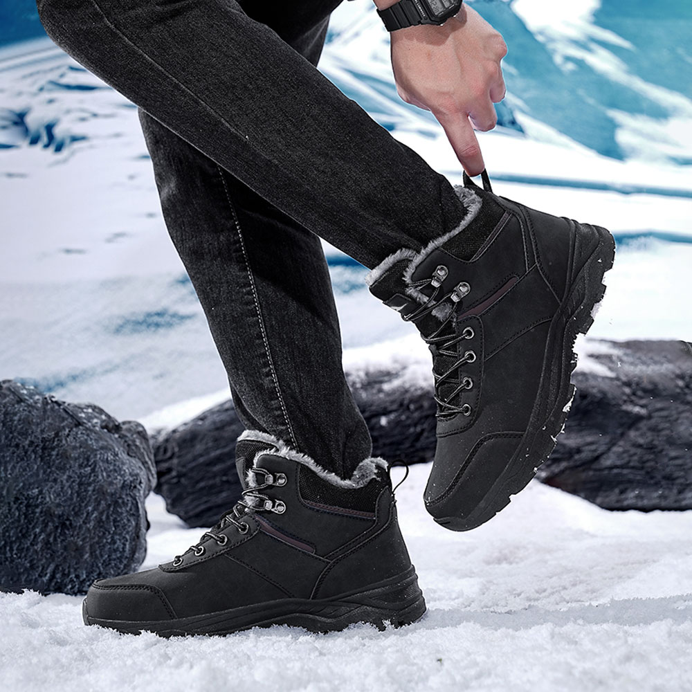 MeMoride Men's Waterproof Snow Boots with Faux Fur Lining photo 6