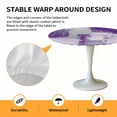 thumbnail image 6 of Purple Gray Block Elastic Fitted Round Table Cover Abstract Art Waterproof Outdoor Tablecloth for Holiday Party, Picnic, Patio & Dining Fits Tables Up to 36"-44", 6 of 8