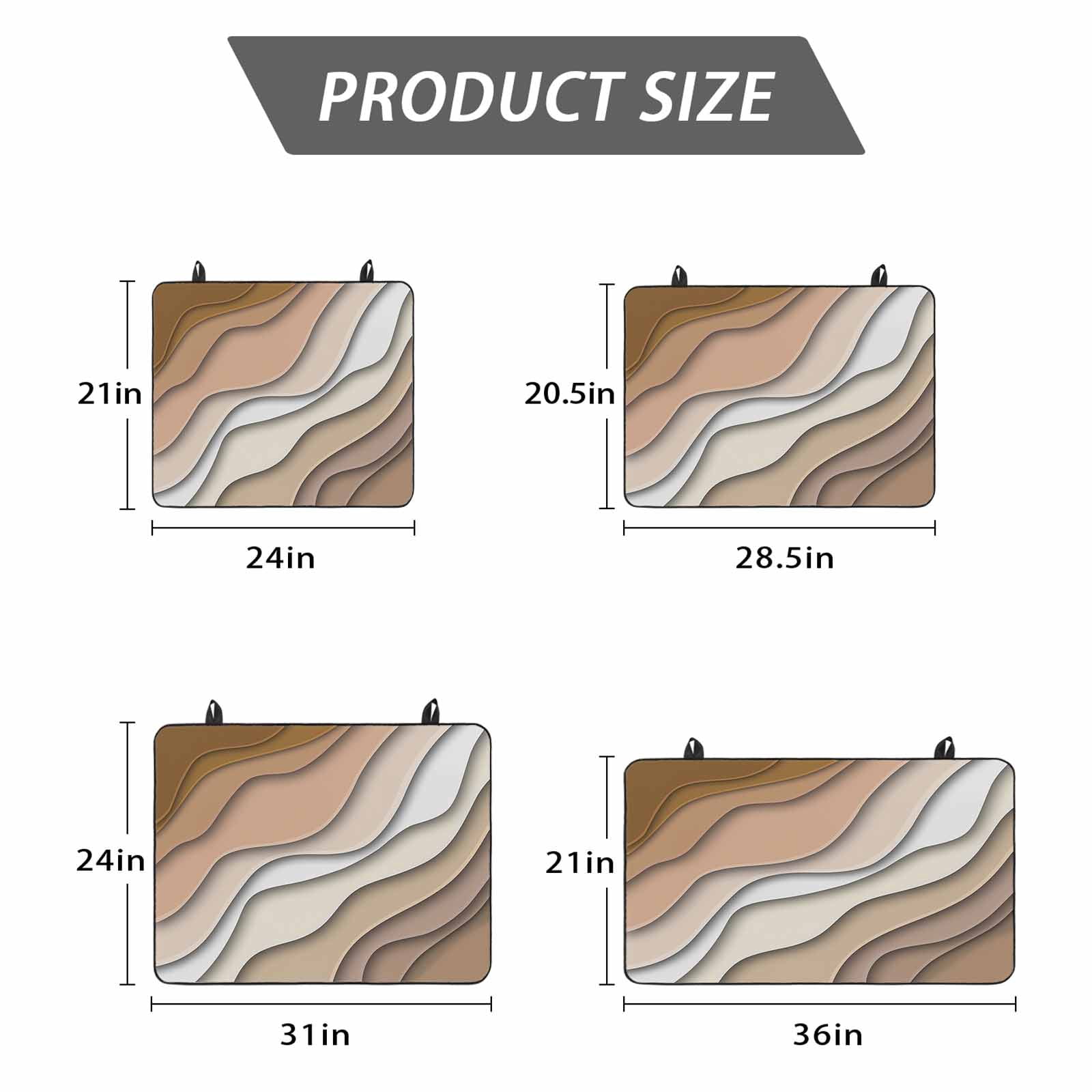 Brown Ombre Stove Top Cover for Electric Stove, Heat-proof & Non Slip Glass Top Stove Cover Protector, Modern Geometric Abstract Aesthetic Cream Kitchen Flat Cooktop Rubber Mat 31x24 Inches