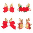 thumbnail image 5 of 4 Piezas Pinza de Pelo de Niña de Navidad, Pinza de Pelo de Cocodrilo, Accesorio de Pelo de Niña para Fiesta de Navidad de Adultos y Bebés brillar Electrónica, 5 of 5