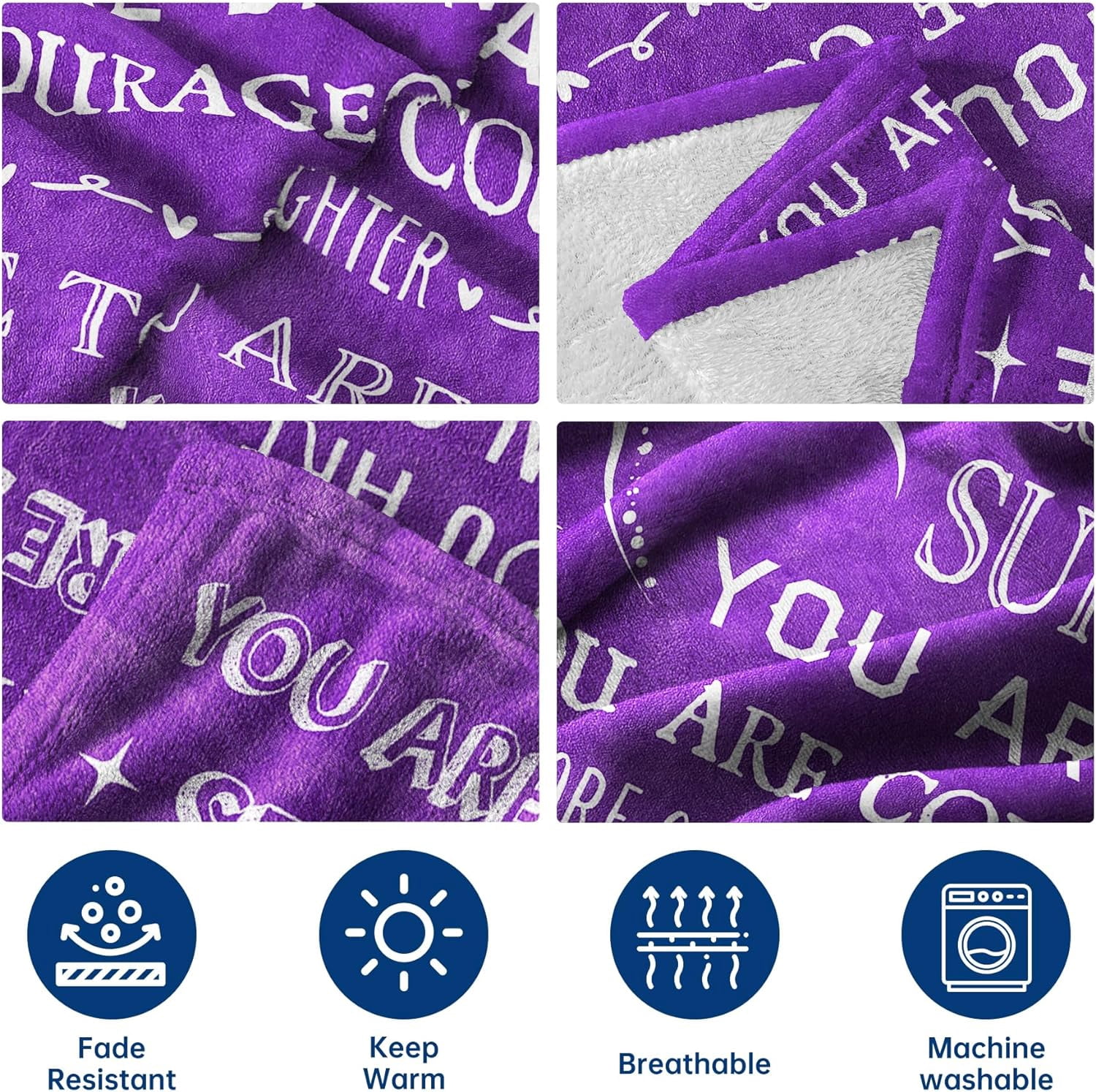 Blanket Gifts for Women or Men - Get Well Blanket, Inspirational Gifts for Her Him, Feel Better After Surgery Gifts, Thinking of You Gifts for Mom Friend Sister Daughter