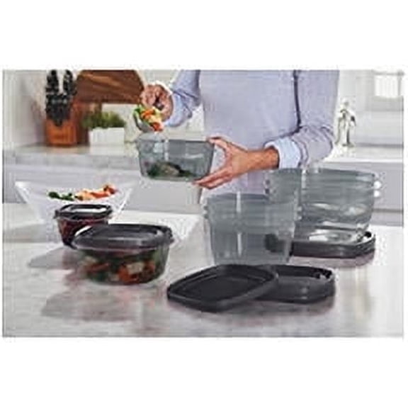 Rubbermaid EasyFindLids Food Storage Containers with SilverShield Antimicrobial Product Protection, 46-Piece Set