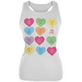 thumbnail image 1 of Valentine's Day Candy Hearts White Juniors Soft Tank Top, 1 of 1