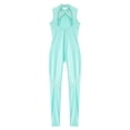 thumbnail image 4 of YONGHS Kids Girls Rhinestones Sleeveless Hollow Back Gymnastics Leotard Full Body Jumpsuit Romper Mint Green 12, 4 of 7