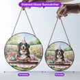 thumbnail image 5 of Happy Mother's Day Bernese Mountain Dog with Sweets and Flowers at a Picnic Stained Glass Suncatcher Berner Lover Gifts Window Hanging Sign Decor - 13005, 5 of 5