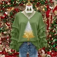 thumbnail image 2 of Wensltd Sweatshirt for Women Loose Fit Crew Neck Christmas Tree Print Black Long Sleeve Hoodless Blouse Holiday Red, 2 of 5