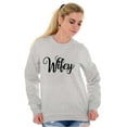 thumbnail image 3 of Hubby Wifey Cute Matching Couple Set Women Crewneck Sweatshirt Brisco Brands S, 3 of 7