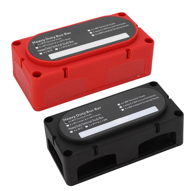 Barre d'Autobus de Batterie, 300A 2pcs Module Universel Conception Bloc de Distribution de Puissance 4 Goujons Lourds pour Bateau pour Camion pour Voiture