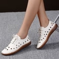 thumbnail image 4 of Vedolay Platform Casual Shoes Women Shoes for Ladies Breathable Flats Dressy Comfortable Loafers,White 9, 4 of 5