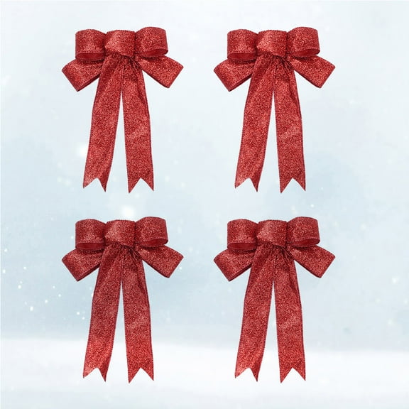 WHAMVOX  4 Pcs Bows Golden Decoration Festive Atmosphere Beautiful Ribbon