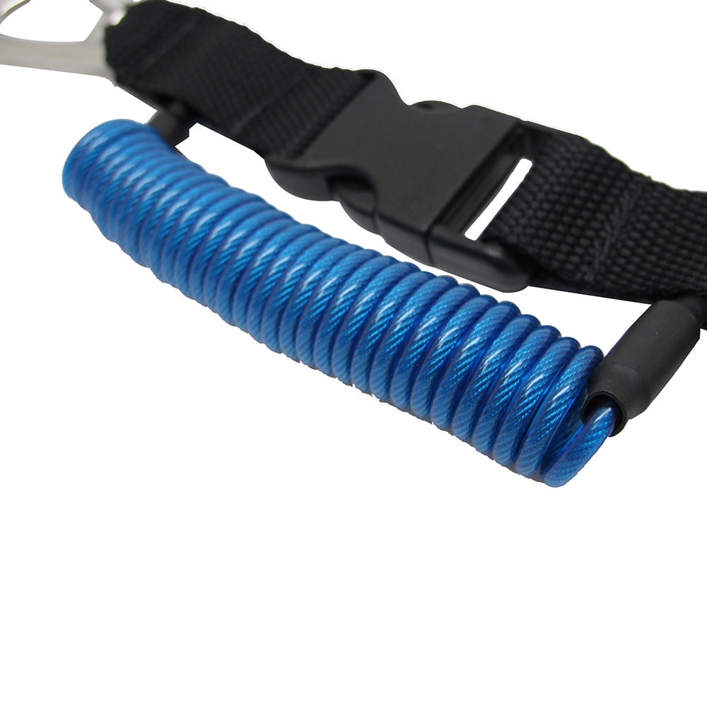 Scuba Choice Diving Snappy Camera Lanyard w/ Heavy Duty Clips, 1.8m Coil, Blue