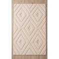 White Rug With Diamond Pattern Hand-Tufted Wool Accent Rug with Textured Geometric Diamond Trellis ...
